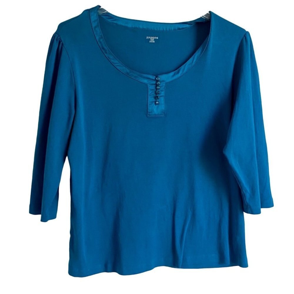 St. John's Bay Cotton Women's Top 3/4 Sleeves Size 1X